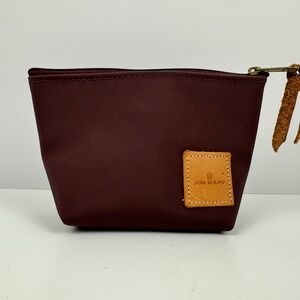 Jon Hart Burgundy Maroon Chico Canvas Small Zip Pouch